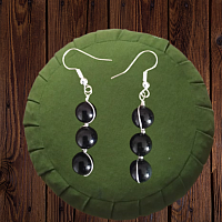 Boucles d'oreilles obsidienne trinité