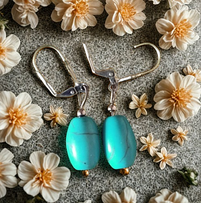 Boucles d'oreilles en turquoise